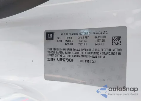 2014 Chevrolet Camaro 2Ss z USA, uszkodzony, nr VIN 2G1FK1EJ5E9278880